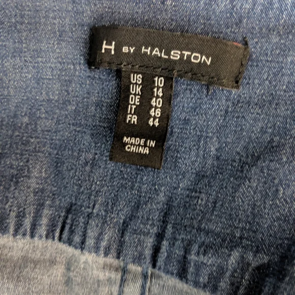 H by HALSTON Stretch Lyocell Denim Moto Jacket 10 - Picture 7 of 8